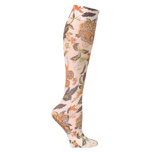 Celeste Stein Bas de Compression Modérés Hauteur Genou pour Femmes - Floral Récolte, Beige, Taille Unique