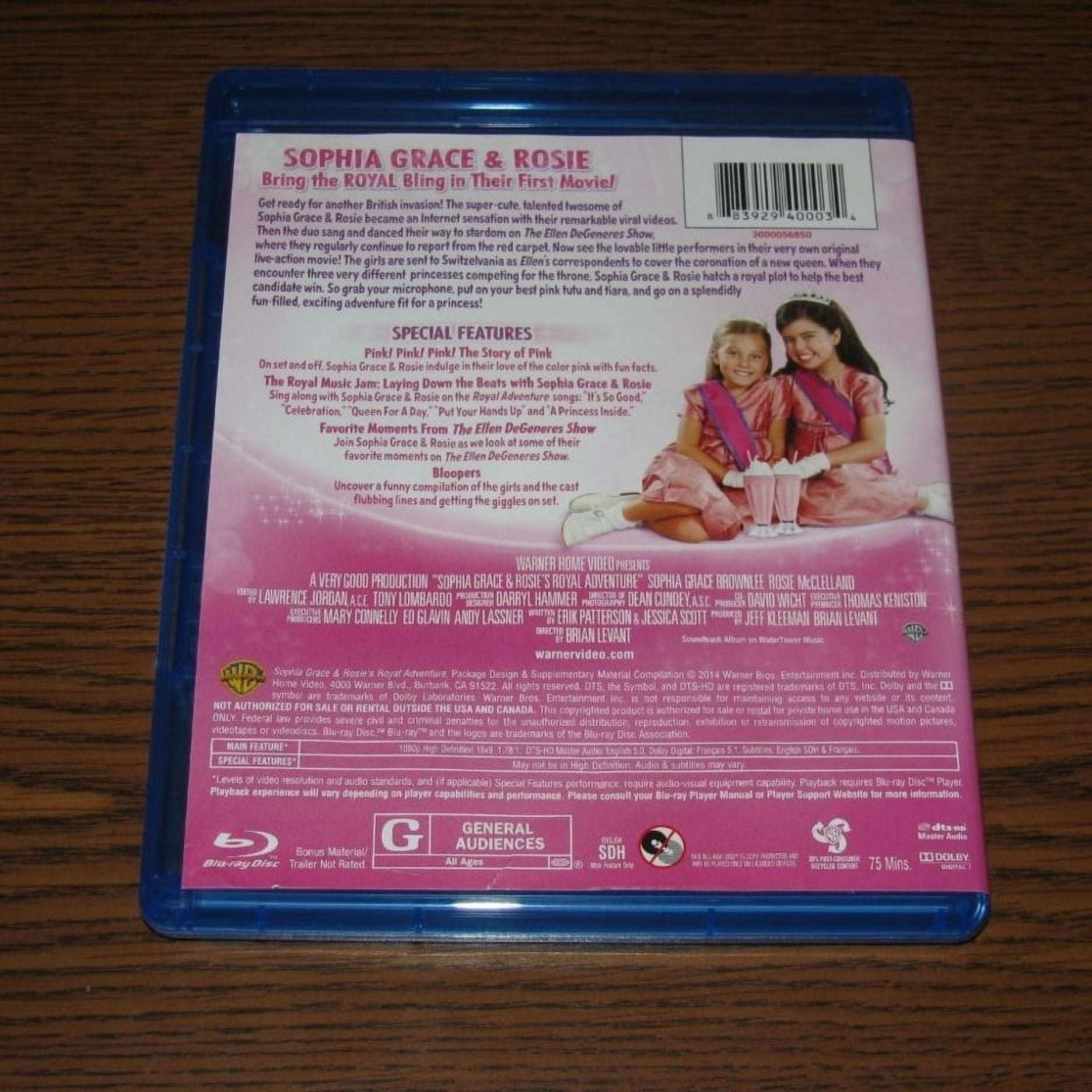 Sophia Grace and Rosie a Royal Adventure (Blu-ray + DVD), Warner