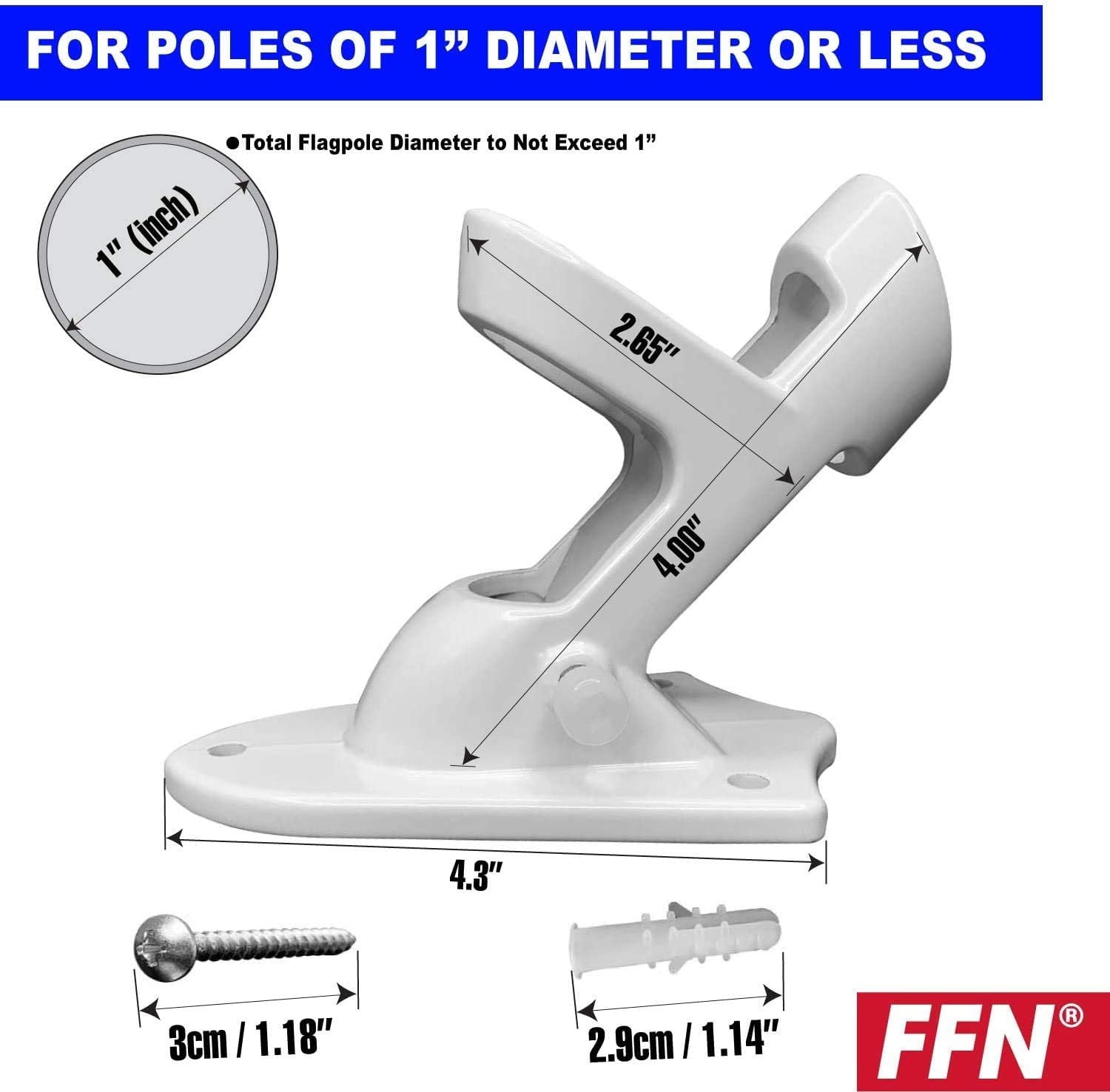 FFN 6ft Flagpole, Tangle Free Spinning Aluminum Telescopic Flag Pole and Mount for 3x5ft or 2x3ft Flags, Includes a 3x5 Foot Air Force Flag 6' Silver