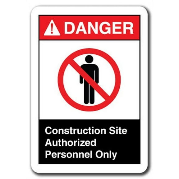 Danger Sign - Construction Site Authorized Personnel Only 7"x10" Plastic Safety Sign ansi osha