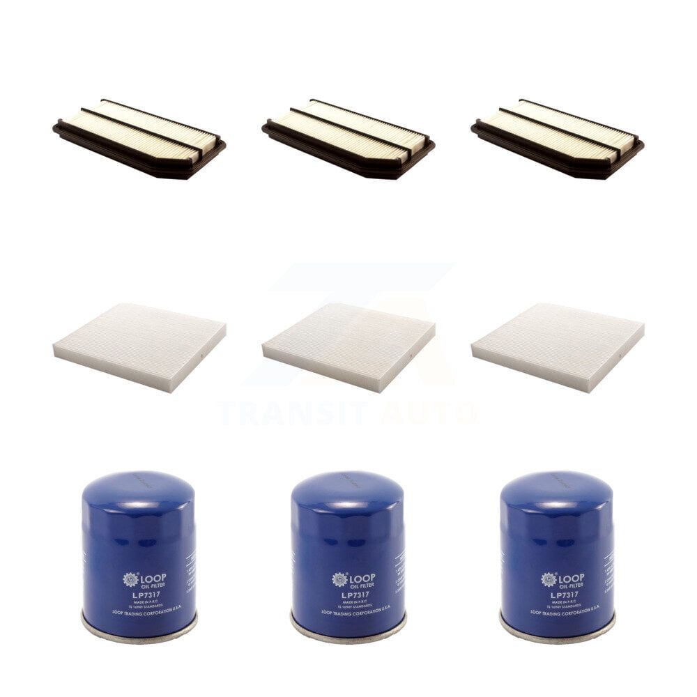PUR 3x Air + 3x Cabin + 3x Engine Oil Filter (9 Total) Kit for Car 2006-2014 Honda Ridgeline KFM-101644