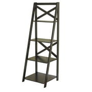 TMS X 4-Tier Shelf, Ladder Bookcase, Black