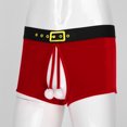 thumbnail image 4 of CHICTRY Ensemble de Noël pour Hommes Tenues de Père Noël 2 Pcs Boxeurs Rouges Shorts de Vacances avec Chapeau C Rouge TG, 4 of 7