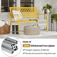thumbnail image 4 of GRANDPATIO Metal Outdoor Bench, Sunflower Yellow, Geometric Modern Patio Bench, Weather-Resistant, Yellow, 4 of 9
