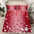 thumbnail image 2 of Homewish Leopard Print 4 Pieces Queen Sheet Sets for Female Men Adults,Bling Glitter Ultra Soft Flat Sheet,Sparkling Crystal Queen Fitted Sheet,Breathable Home Decor, 2 of 7