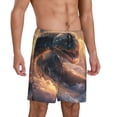 thumbnail image 2 of Pofeuu Mythical Serpent Mountain Sunrise Print Men's Soft Woven Elastic Waistband Sleep Pajama Short-X-Large, 2 of 6