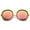 Black-Gold / Magenta Orange Mirror, variant on sunglassLA Unisex Retro Metal Temple Color Mirror Lens Oversize Round Sunglasses (Black-Gold / Magenta Orange Mirror) - 53mm