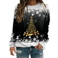 thumbnail image 2 of Chandails d'Automne d'Hiver Grande Taille pour Femmes Chandails de Noël pour Femmes Arbre de Noël Suéter Navideño Mujer Mignon Col Rond Chandails à Capuchon Amusants, 2 of 4