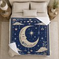 thumbnail image 5 of Celestial Dreaming Moon Floral Vines Stars, Peaceful Celestial Art Scene, Warm Flannel Blanket for Sunroom and Reading Nook, Celestial Art Lovers Valentine's Day Gift, Celestial Home Decor, 5 of 9