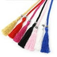 thumbnail image 3 of Braided Tassel Scarf Belts for Women, 1Pc Women Tassel Belt Woven Knot Decor Waist Rope Tie Waistband, 1 Rope Belts for Women, 3 of 4