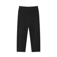 thumbnail image 4 of FRSASU Girl's Knee Length Capri Leggings with Pockets Yoga Workout Capris Pants Stretch for Running Casual Black, 4 of 9