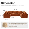 thumbnail image 2 of 135.5-inch U-Shaped Sectional Sofa, 6-Seater Boneless Couch with Reversible Chaise, Modular Design, Orange Striped Corduroy – Customizable Living Room or Bedroom Couch, 2 of 10