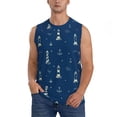 thumbnail image 1 of KLL Lighthouses and Anchors Print Workout Tank Tops Gym Sleeveless Fitness Muscle Tee-3X-Large, 1 of 7