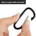 thumbnail image 3 of GOGO 60Pcs D-shaped Carabiner with Spring Snap Hooks, 2 Inch Carabiner Clip Key Holders - Black, 3 of 7