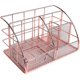 thumbnail image 1 of Metal Desk Organizer, Desk Table Stationery Storage Rack, Assemble Multifunction Cosmetic Pencil Pen Organizer (rose Gold), 1 of 5