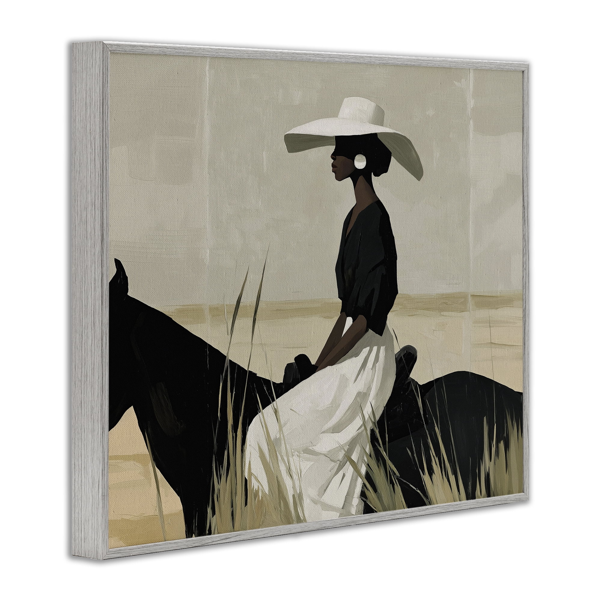 Stupell Industries Equestrian Elegance Silhouette Gray Framed Giclee Art, design by Svetlana Aleynikova