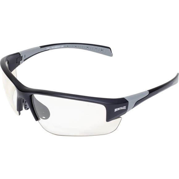 Global Vision Hercules 7 Auto-Darkening Clear to Smoke Lens Transitional ANSI Z87.1 Safety Sunglasses Glasses Photochromic (Black)