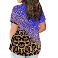 thumbnail image 4 of ZZwxWA Fashion Leopard Print Womens Tops Plus Size Short Sleeve Round Neck Summer Pullover Cute T-Shirt Blue XXXXXL, 4 of 6