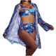 thumbnail image 2 of Trajes de baño para mujer, Trajes de baño para mujer, Traje de baño de tres piezas con tirantes de bikini estampados para mujer, Traje de baño de nailon para mujer, 2 of 9