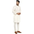 thumbnail image 3 of SKAVIJ Kurta Pajama Set for Men Art Silk Party Wear Dress Blue L, 3 of 6