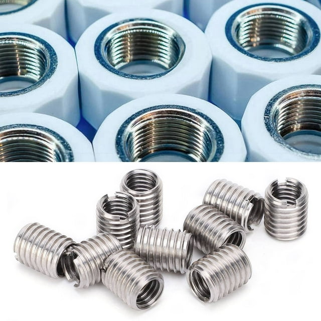 10Pcs Insert Nut Thread Repair Sleeve Threaded Bushing Screw Reducing Conversion Tool