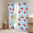 thumbnail image 3 of Feelyou Cherry Blackout Curtains Set of 2 (52x84 Each), Kawaii Bowknot Window Curtains, 3 of 6