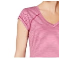 thumbnail image 2 of Ideology Women's Striped V-Neck T-Shirt Rose Shadow Extra Large, 2 of 2