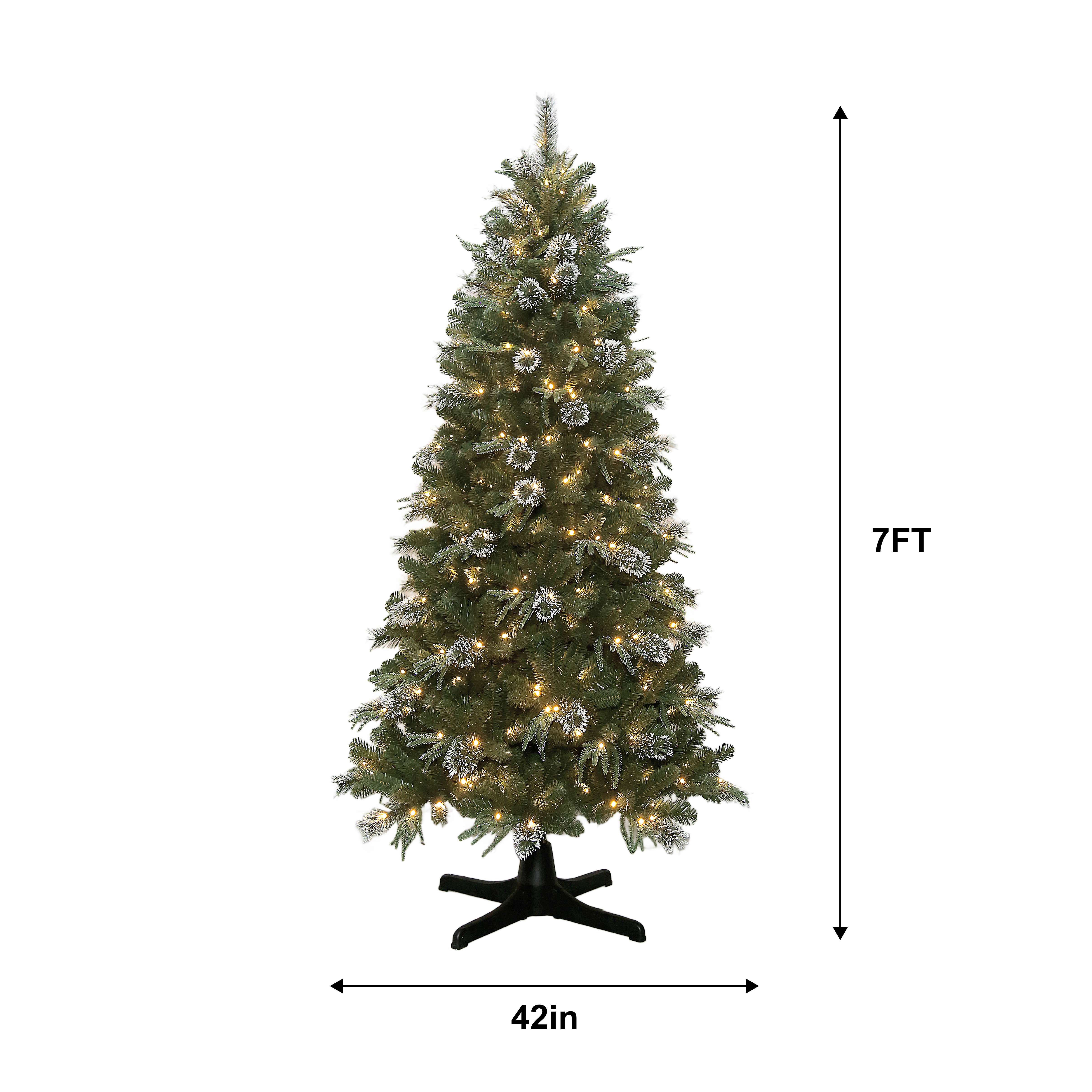 7 Foot Frost Kissed Spin Pine Christmas Tree Display