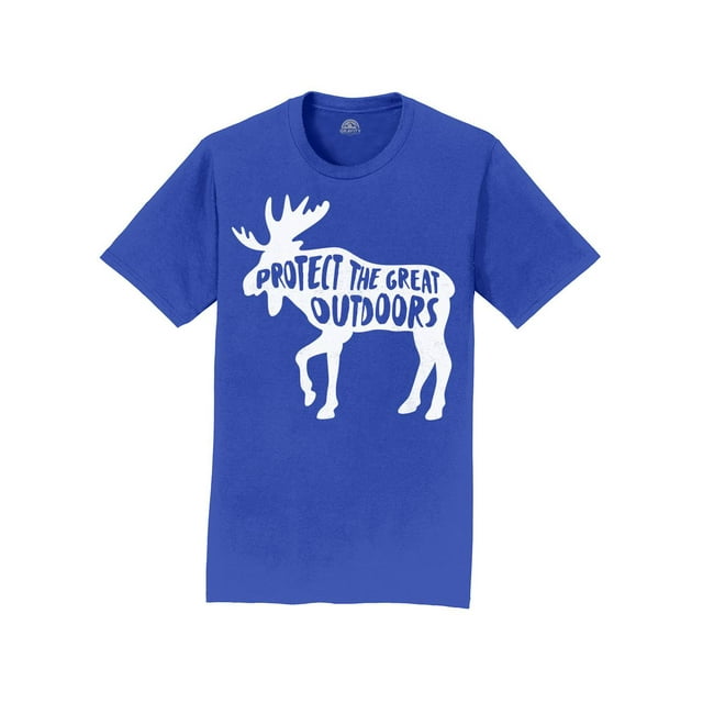 Gravity Outdoor T-Shirt Protéger le Grand Extérieur pour Hommes - Logo Blanc - Royal - m