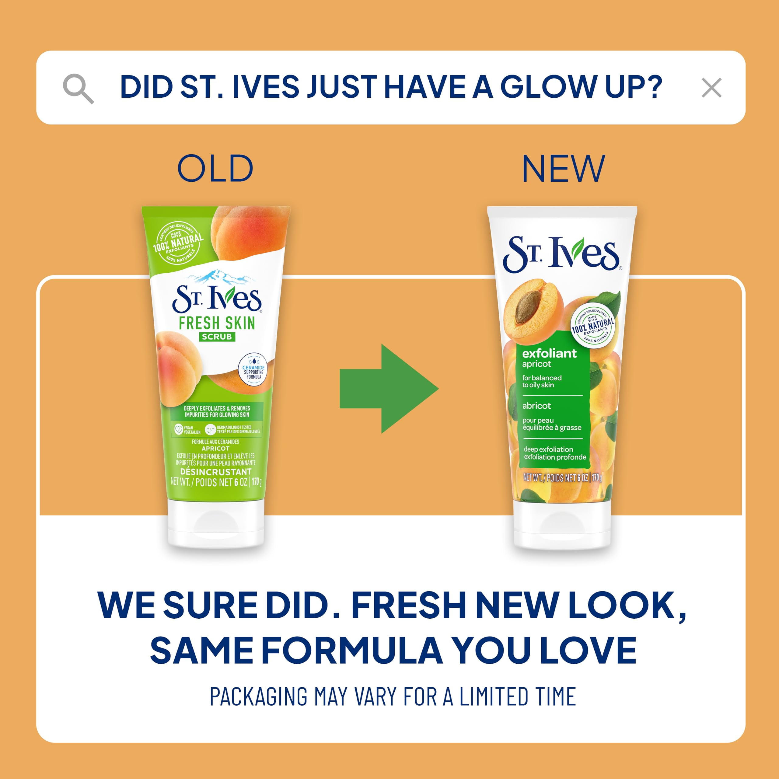 St. Ives Fresh Skin Apricot Face Scrub, Deep Exfoliator Skin Care for Clean, Glowing Skin, Oil-free Facial Scrub Made with 100% Natural Exfoliants, 6 oz, 4 Pack
