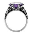 thumbnail image 4 of Luxe Jewelry Designs Women's Stainless Steel Solitaire Ring with Oval Shaped AAA Grade CZ Amethyst -, 4 of 4