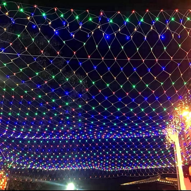 LED Net Mesh String Fairy Lights 200 LEDs 9.8FT x 6.6FT Net Lights Plug in Waterproof Mesh Lights for Bushes Garden Patio Christmas Halloween Decorations (Green)