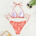 thumbnail image 7 of MIXUE Swim Suits for Women Solid Color Threaded Lace Triangle Cup Sexy Backless Bikini Sets for Women Swimwears Activewear,Orange,S, 7 of 7