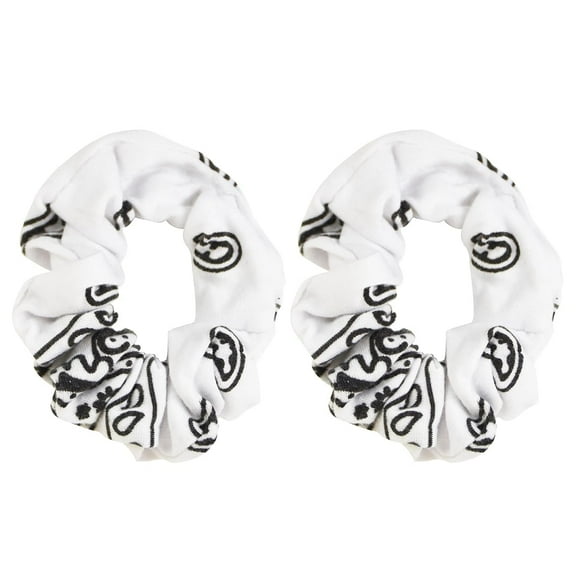 Motique Accessories White Bandana Scrunchies Cotton Hair Bobble for Women