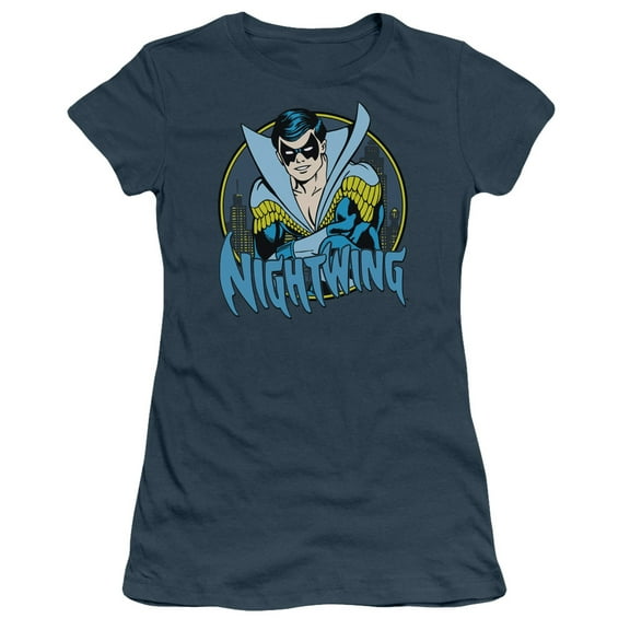 Dc - Nightwing - Juniors Teen Girls Cap Sleeve Shirt - Medium