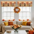 thumbnail image 4 of Valances for Windows Scottish Highland Cow Rod Pocket Short Curtain for bathroom living room bedroom Country Pumpkins Check 1 Panel 42x12in, 4 of 9