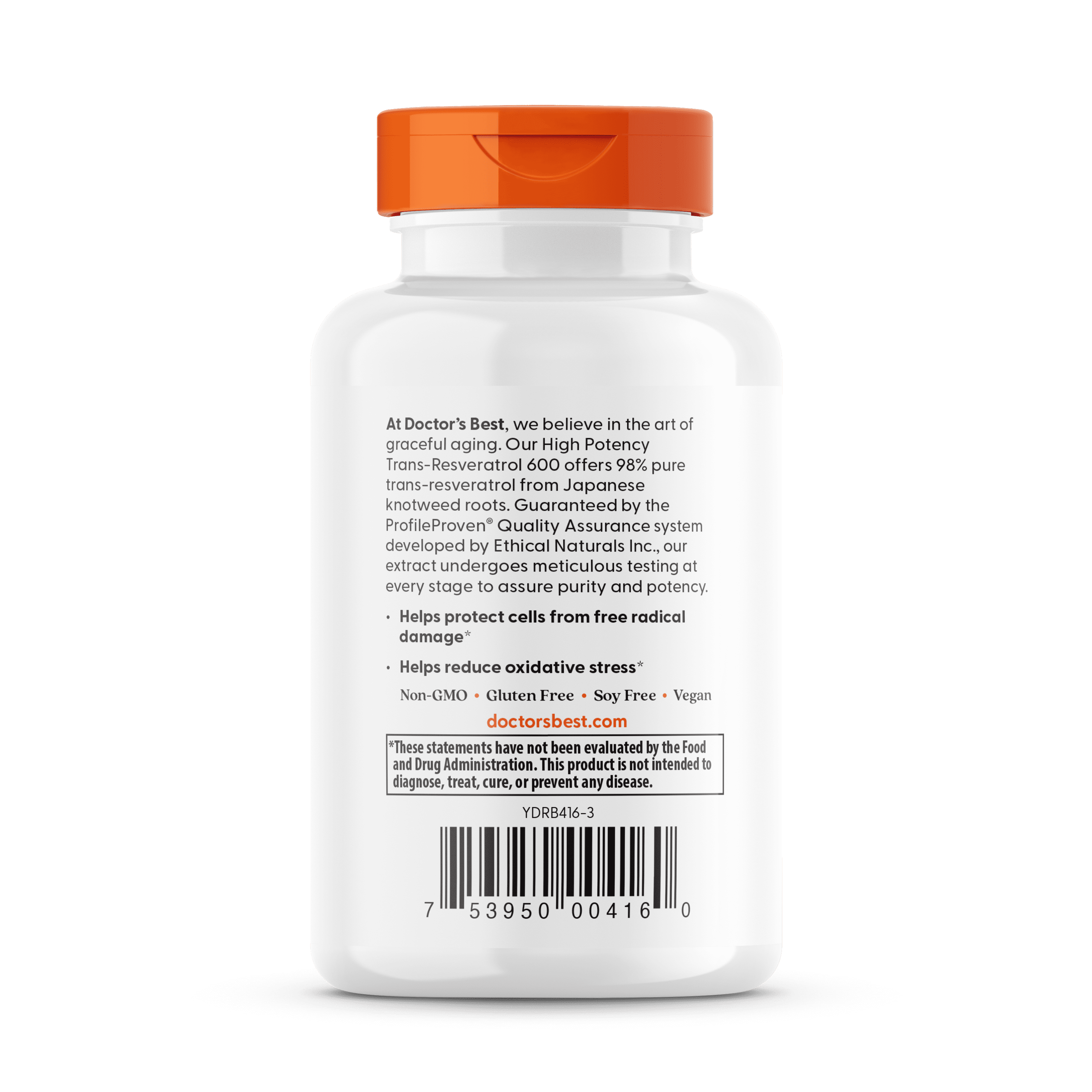 Doctor's Best Trans-Resveratrol 600, 600 mg, 60 Veggie Caps