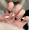 A4, variant on (Buy 2 Get 1 Free)Extra Short Press on Nails 24PCS, Bright Hot Pink Jelly Fall Gel Glue on Nails, Glossy Round Reusable UV Finish Fake Nails Acrylic False Nails Manicure Kits for Women