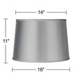 thumbnail image 5 of Springcrest Sydnee Satin Light Gray Medium Drum Lamp Shade 14" Top x 16" Bottom x 11" Slant x 11" High (Spider) Replacement with Harp and Finial, 5 of 7