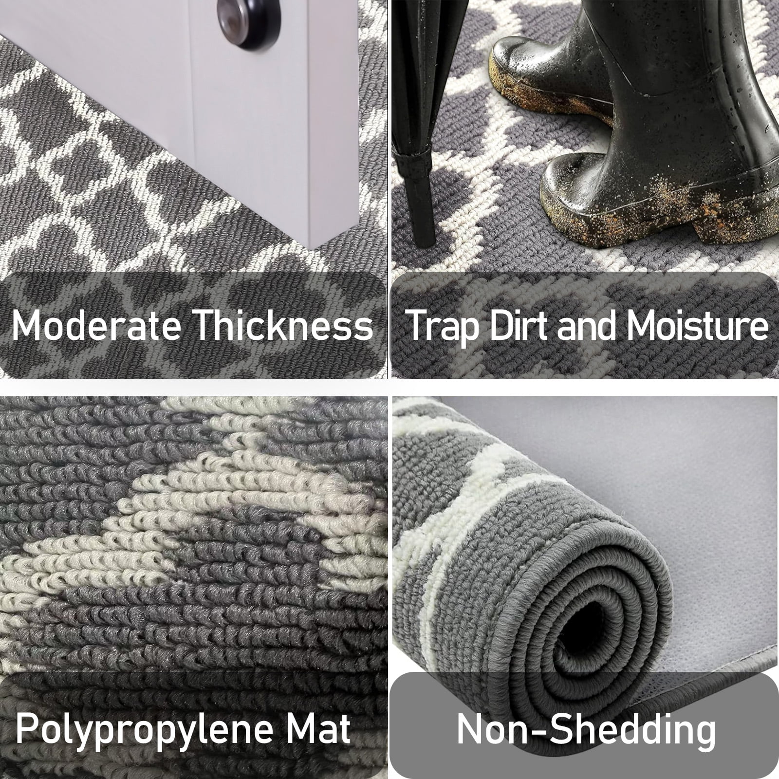 Yamaziot 2'x10' Runners Rug for Long Hallways, Runners Rugs for Floor Mat, Non Slip Washable Gray Runner Rug Carpet