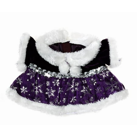 Dressed Teddy Bear - Purple Snowflake Dress Outfit Teddy Bear Clothes Fits Most 14