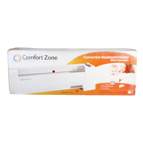 Comfort Zone Cz600 Convection Baseboard Heater White Walmart Com