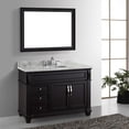thumbnail image 2 of victoria 48" single bathroom vanity in white with black galaxy granite top and round sink with brushed nickel faucet and mirror, 2 of 9