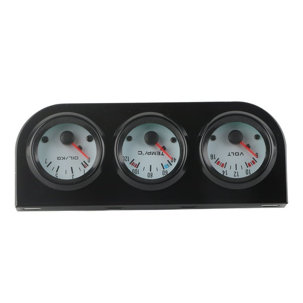 Kit de Triple de Triple de Automóvil Temperador universal de Agua+Voltios+Medidor de Presión de Aceite de 52 mm Instrumento