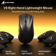 thumbnail image 2 of ATTACK SHARK V8 8K Wireless Gaming Mouse Whit 42000 DPI-PAW3950 MAX Sensor-59g Lightweight-Nordic54L15 MCU-400h Battery Life, Triple Modes,Gaming Accessories for PC/Laptop/Mac, 2 of 9