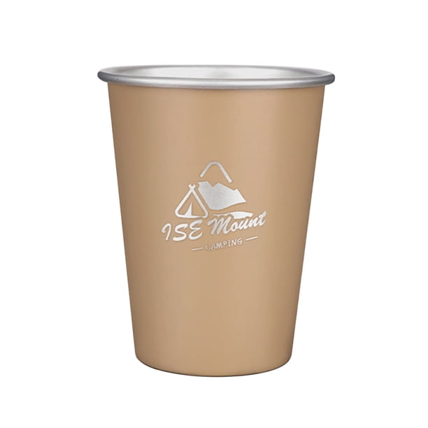 Taza de camping de acero inoxidable para viajes al aire libre, café, cerveza, tazas (verde militar)