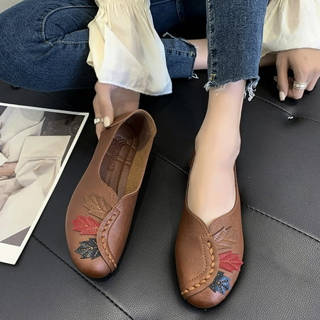 

Cathalem Dress Casual Womens Shoes Fashion Four Season Women Casual Shoes Flat Round Toe Patchwork Wedge Sandals Flip Flops Khaki 7
