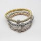 thumbnail image 4 of Women's Tri Tone Stretch Bracelet 3 Piece Set, 4 of 5
