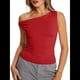 thumbnail image 1 of Tops de Verano con Hombros Descubiertos para Mujer, Camisetas para Salir, Top Corto Sin Mangas, Ropa de Moda, Conjuntos de 2025 Rojo L, 1 of 9
