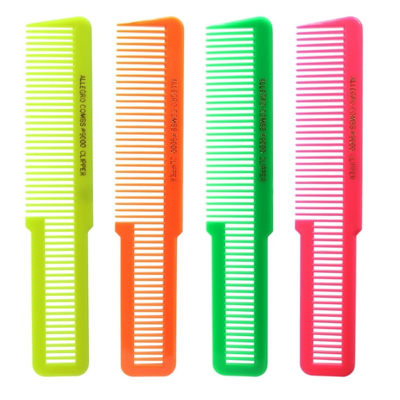 Allegro Combs 9000 Barber Clipper Cutting Combs Blending And Flat Top Combs Fading Combs Neon Mix 6 Pk.
